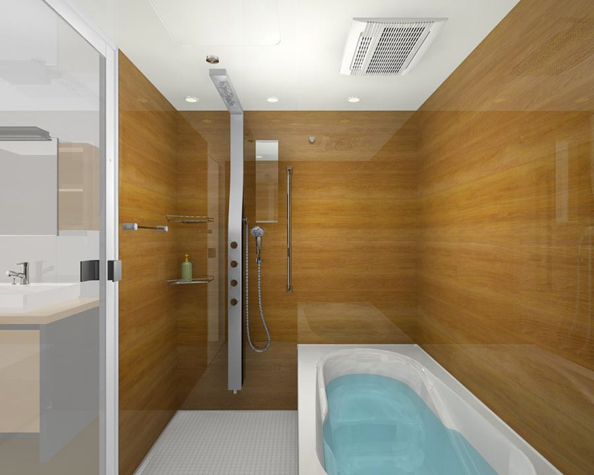 Relax in the bright and spacious bathroom.